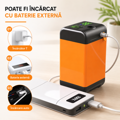 Dus Portabil Electric cu Display LCD si Temperatura Apa, Acumulator 110 Minute, Ideal Camping si Drumetii PromotiiZilnice