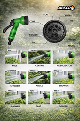 Set 2 Furtun Extensibil 30m, Pistol 8 Funcții