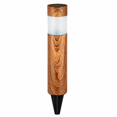 Set 4 Lampi Solare LED pentru Gradina si Alei, Aspect Lemn Natural, Aprindere Automata, Rezistente la Intemperii, Lumina Alba Calda