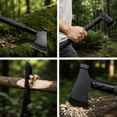 Accesoriu Multifunctional 9 in 1 pentru Camping si Excursii, cu Busola si Fluier, 43.5 cm