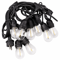 Ghirlandă LED 20 Metri cu 40 Becuri Filament E27, Impermeabilă IP65, Lumina Caldă, Exterior Terasă Grădină