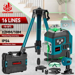 Nivela laser 4D, 16 linii, cu telecomanda, cu 1 baterie, albastru/negru - PromotiiZilnice