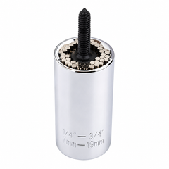 Set 2 Bucăți Adaptor Universal Multifuncțional 7-19 mm pentru Bormașină și Cheie Clichet, Cheie Tubulară Reglabilă pentru Șuruburi și Piulițe
