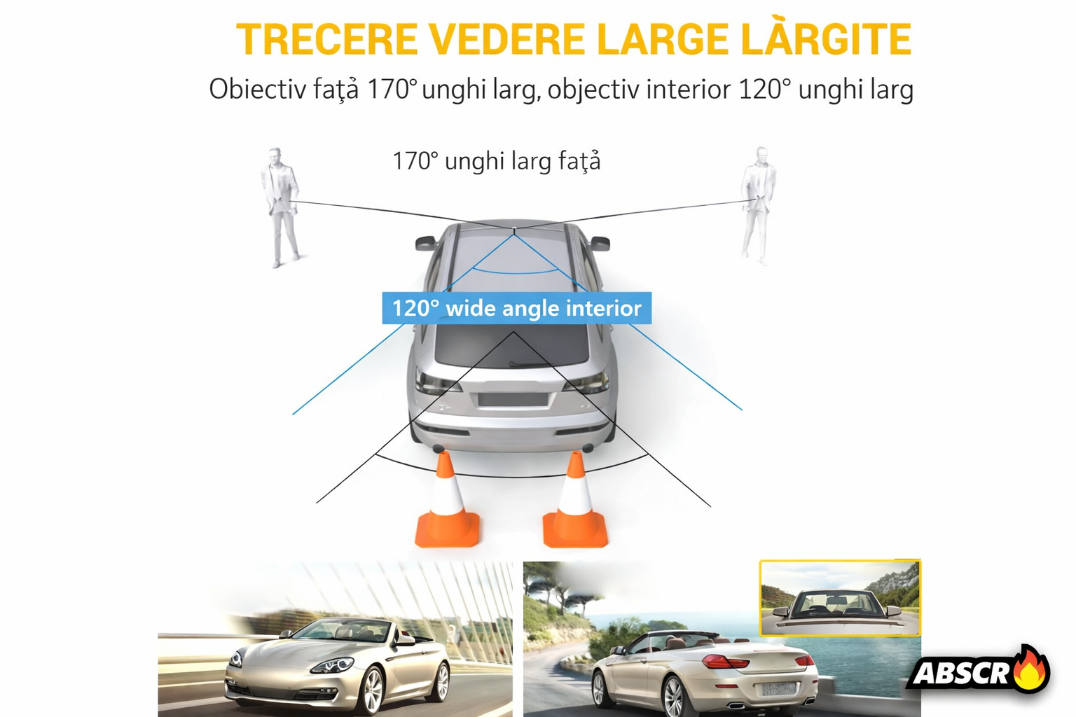 Camera auto DVR 3 canale, fata + interior + spate, Full HD 1080P, unghi larg 170°, ecran 2 inch, vedere nocturna, G-sensor, inregistrare in bucla PromotiiZilnice