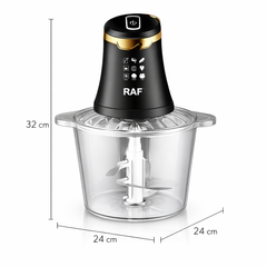 Tocator electric multifunctional RAF R7041 Smart Pulse 800W, bol 3L, 4 lame, 2 viteze, pentru carne si legume
