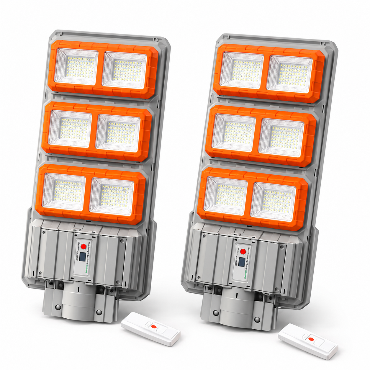 Pachet 2 Lampi Solare Stradale Premium LED 3000W IP66, Super Puternice, cu Telecomanda si Senzor de Miscare
