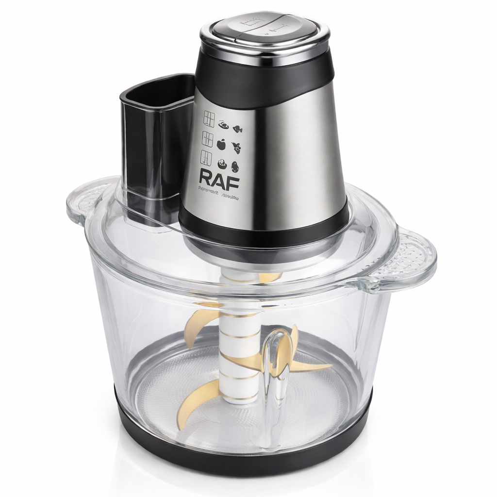 Tocator electric RAF 7058 multifunctional 600W, bol 3L, 3 viteze, pentru carne, legume si fructe