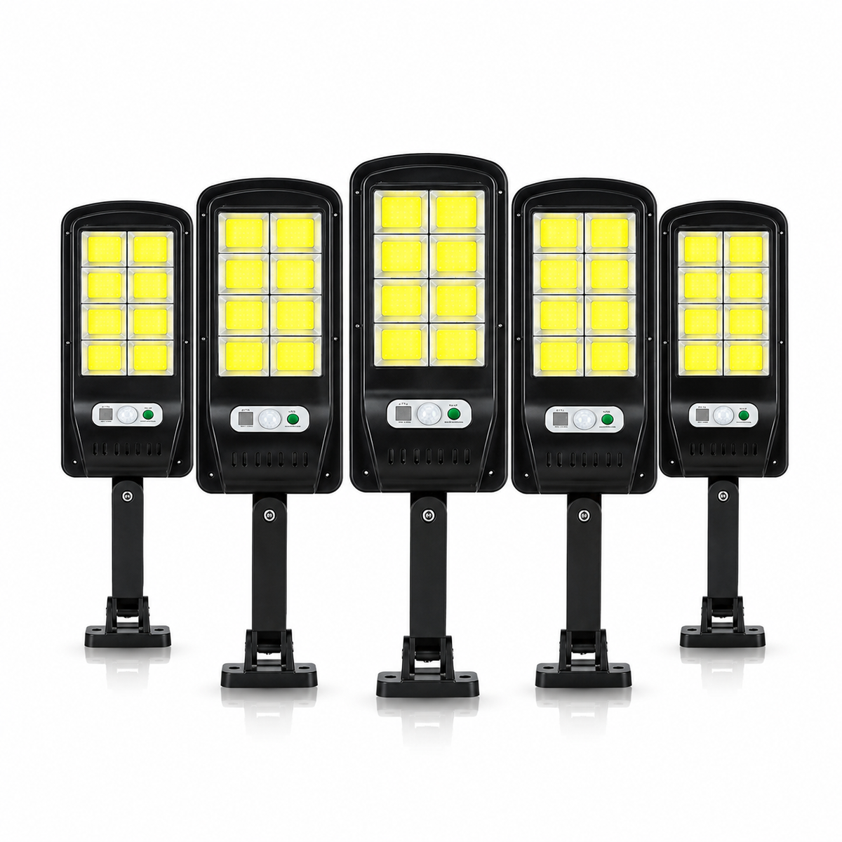 Set 5 Lampi Solare LED COB 100W JORTAN, 160 LED-uri, Senzor Miscare, Telecomanda – Iluminat Exterior Curte si Gradina