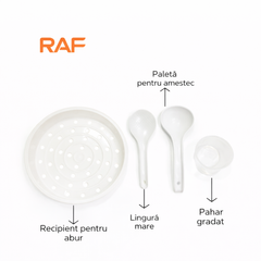 Oală multicooker RAF R166W 5L, 900W, 12 programe, afișaj digital, multifuncțională, alb