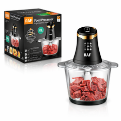 Tocator electric multifunctional RAF R7041 Smart Pulse 800W, bol 3L, 4 lame, 2 viteze, pentru carne si legume