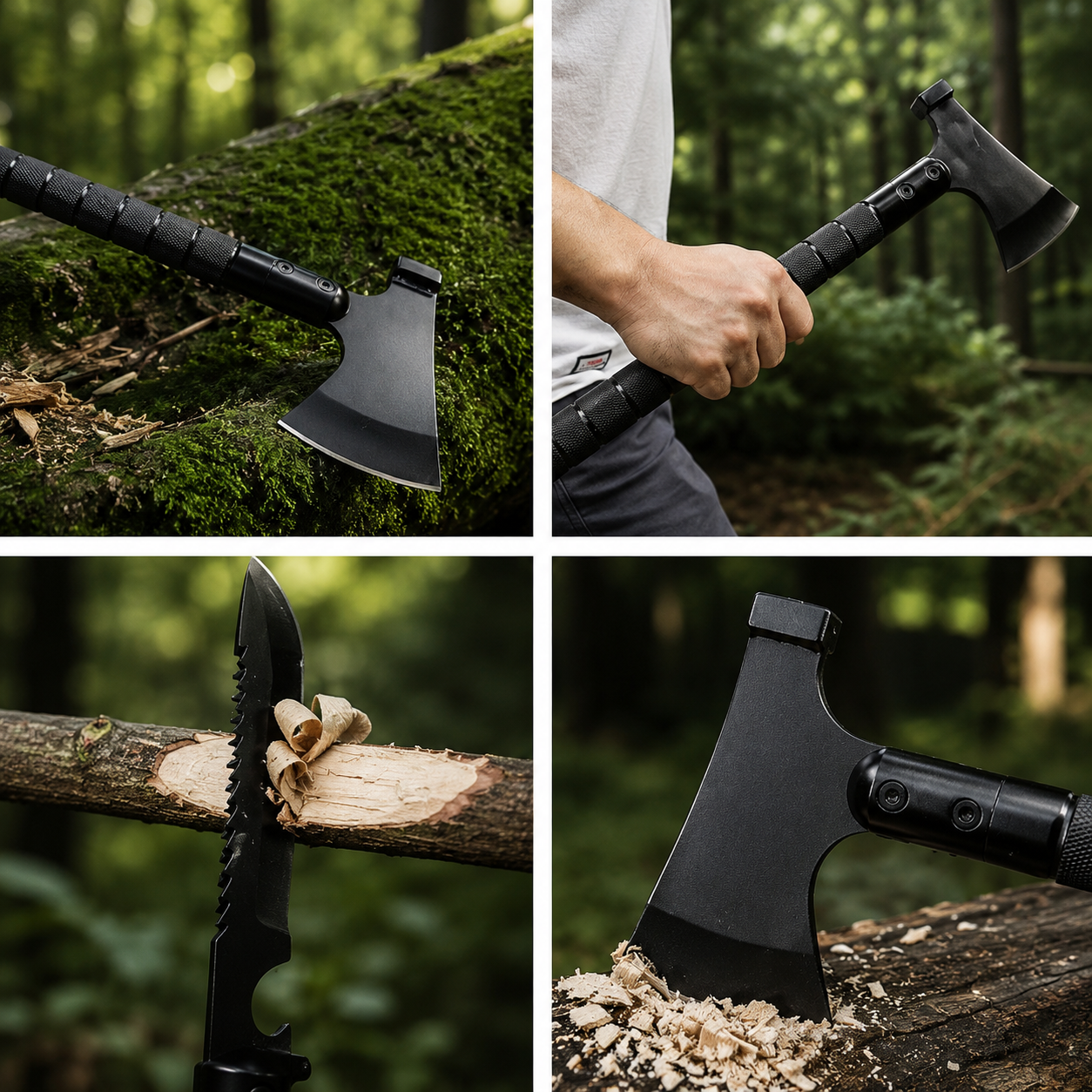 Accesoriu Multifunctional 9 in 1 pentru Camping si Excursii, cu Busola si Fluier, 43.5 cm