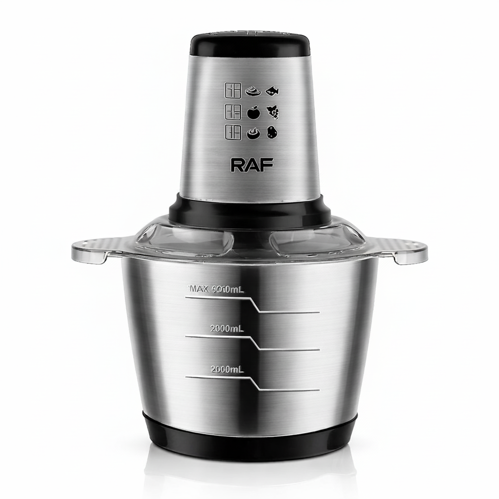 Tocator electric RAF R.7031, 1000W, bol inox 3L, 2 viteze, lame din otel inoxidabil