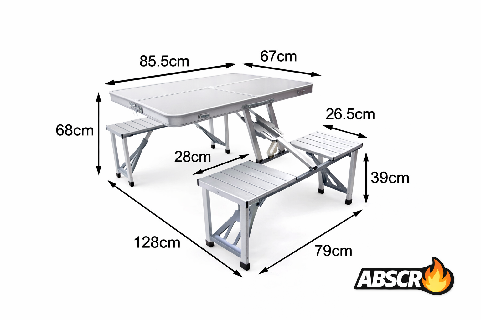 Masa pliabila aluminiu tip geamantan cu 4 scaune si suport umbrela – ideala pentru picnic, camping si gradina PromotiiZilnice