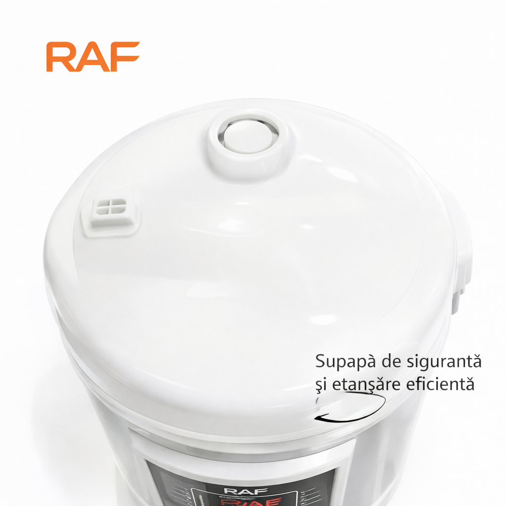 Oală multicooker RAF R166W 5L, 900W, 12 programe, afișaj digital, multifuncțională, alb