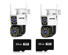 Set 2 Camere Supraveghere Jortan, 6MP, Full H, Detectare Umana si Faciala, 2 Carduri 32GB incluse