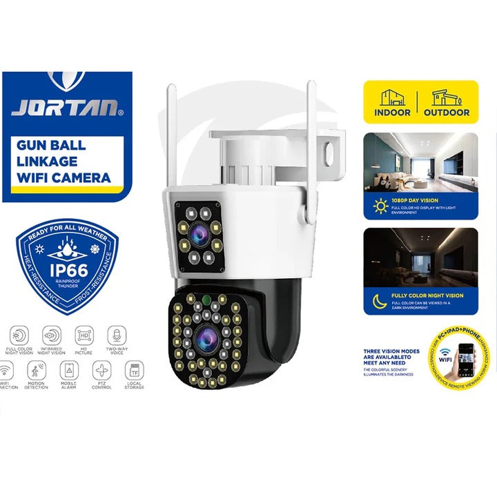 Set 2 Camere Supraveghere Jortan, 6MP, Full H, Detectare Umana si Faciala, 2 Carduri 32GB incluse