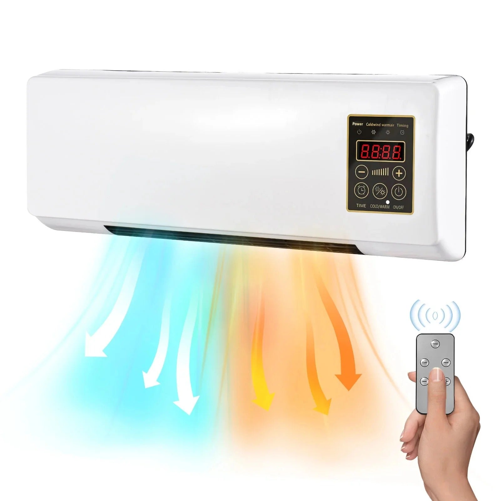 Aeroterma Electrica Portabila 1500W cu Incalzire si Racire, Montabila pe Perete sau Birou - PromotiiZilnice